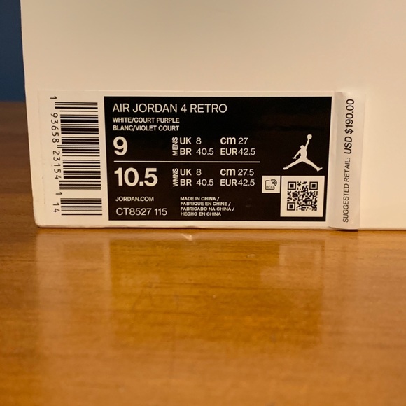 jordan 4 metallic purple - Picture 8 of 8